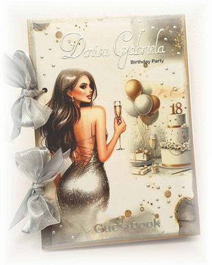 Guestbook personalizat pentru majorat / petrecere 18 ani,  model 1