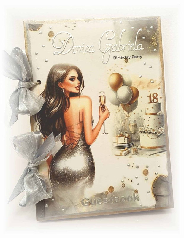 Guestbook personalizat pentru majorat / petrecere 18 ani,  model 1