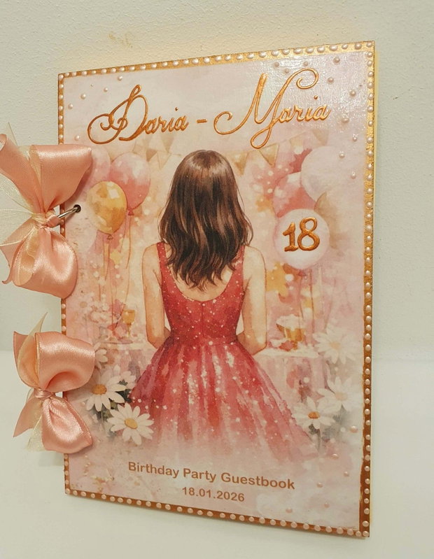 Guestbook personalizat pentru majorat / petrecere 18 ani,  model 1