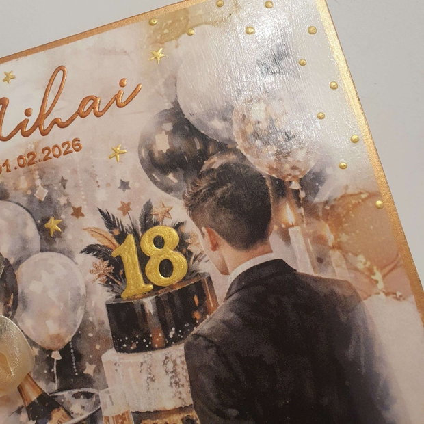 Guestbook personalizat pentru majorat / petrecere 18 ani,  model 1