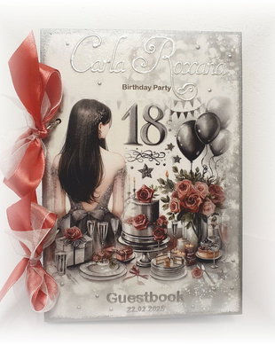 Guestbook personalizat pentru majorat / petrecere 18 ani,  model 1