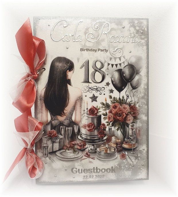 Guestbook personalizat pentru majorat / petrecere 18 ani,  model 1