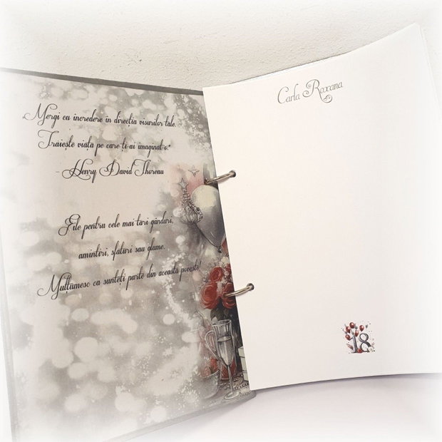 Guestbook personalizat pentru majorat / petrecere 18 ani,  model 1