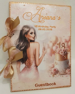 Guestbook personalizat pentru majorat / petrecere 18 ani,  model 1