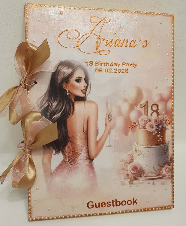 Guestbook personalizat pentru majorat / petrecere 18 ani,  model 1