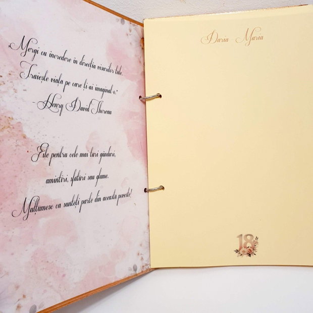 Guestbook personalizat pentru majorat / petrecere 18 ani,  model 1