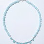 Colier argint 925 cu jad bleu, calcedonie si hematit