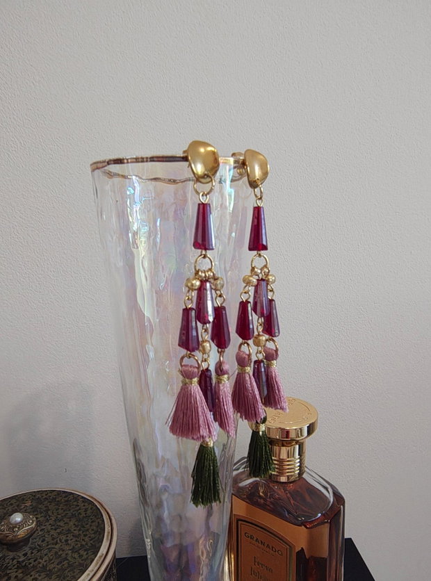 Cercei candelabru sticla