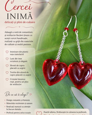 Cercei handmade  - Inimi care vorbesc despre iubire