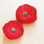 set brose / flori rosii voal rosu aprins mat