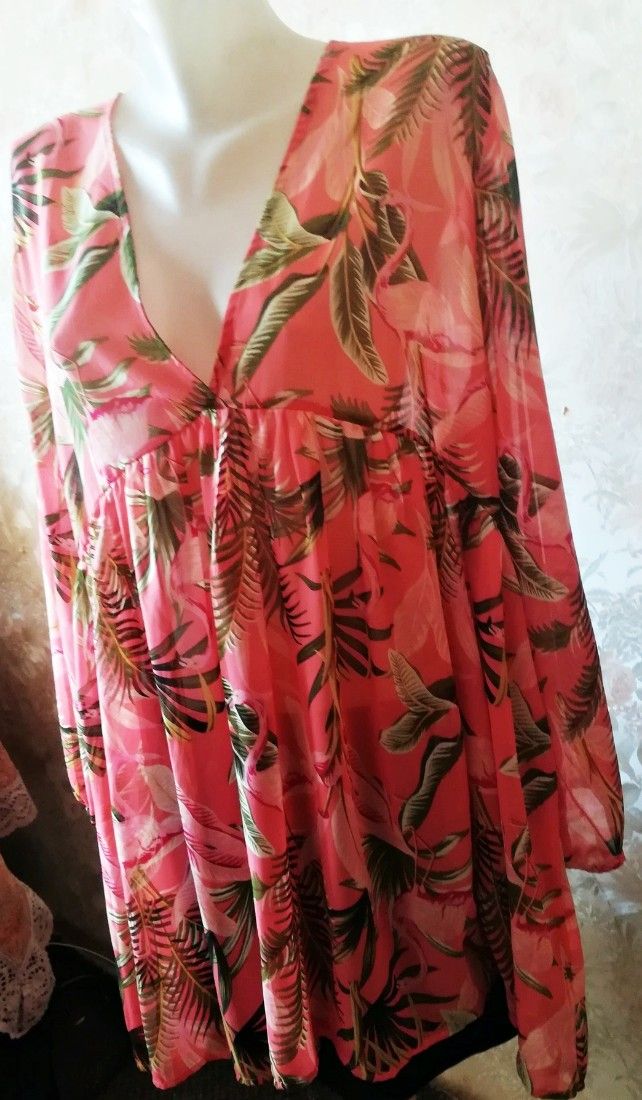 rochie mini / tunica frez cu flori , Janina , 46