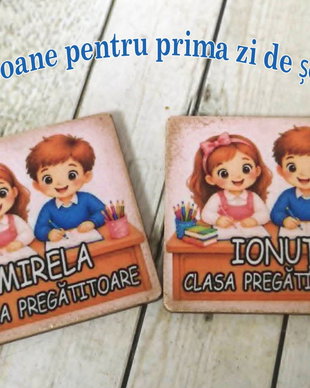 Ecusiare / insigne personalizate cu nume - cadou prima zi de scoala