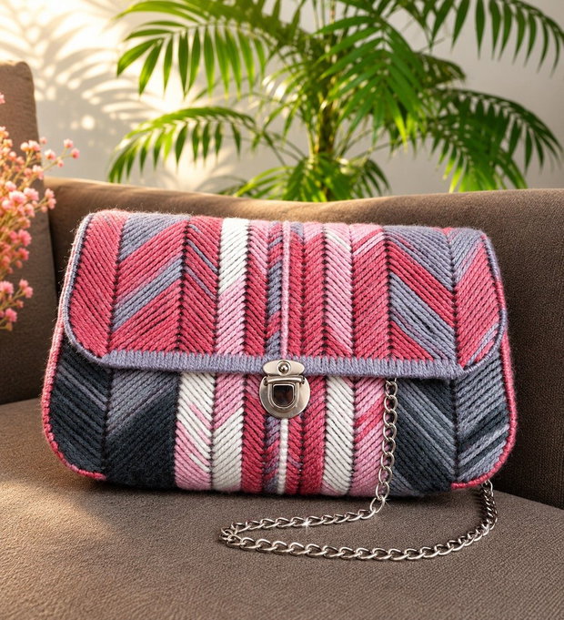 Geanta multicolora pink
