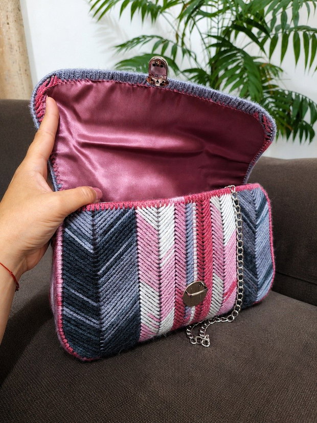 Geanta multicolora pink