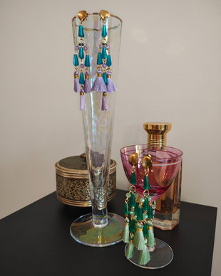 Cercei candelabru sticla
