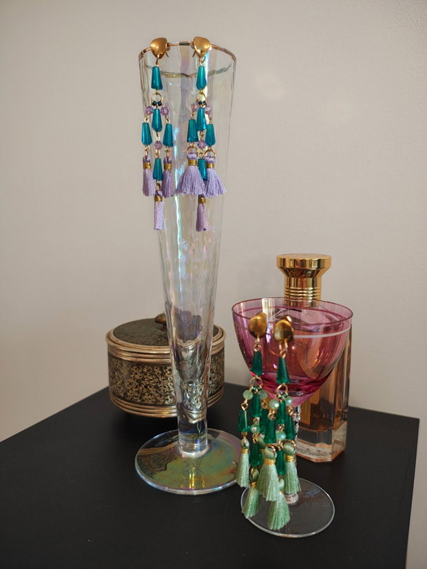 Cercei candelabru sticla
