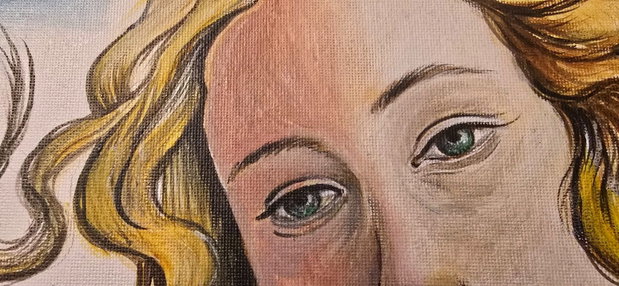 Tribut - reproducere in acrilice - 'Nasterea Venerei' Sandro Botticelli