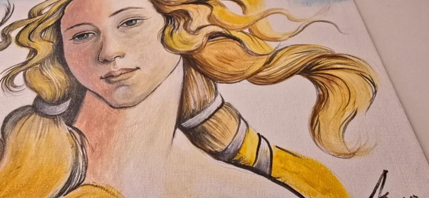 Tribut - reproducere in acrilice - 'Nasterea Venerei' Sandro Botticelli
