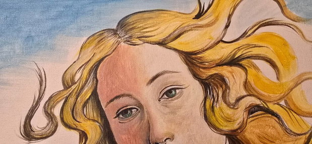 Tribut - reproducere in acrilice - 'Nasterea Venerei' Sandro Botticelli