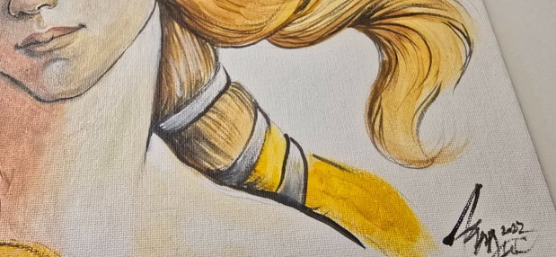 Tribut - reproducere in acrilice - 'Nasterea Venerei' Sandro Botticelli