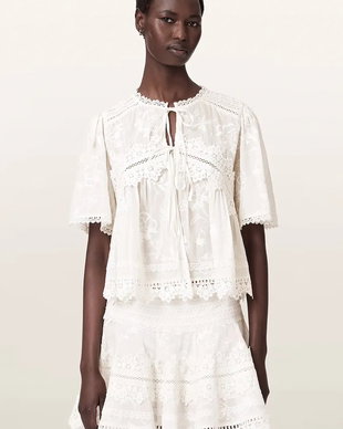 AllSaints bluză pentru femei din bumbac LILLITH