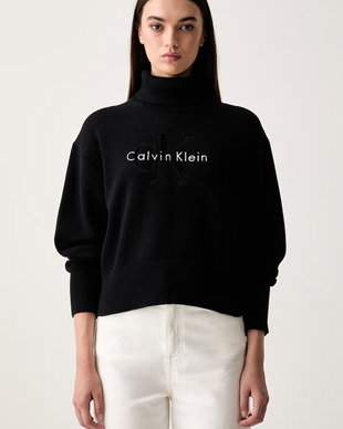 Calvin Klein Jeans cu guler înalt pentru femei din bumbac
