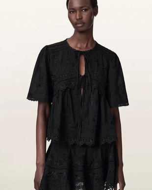 AllSaints bluză pentru femei din bumbac LILLITH