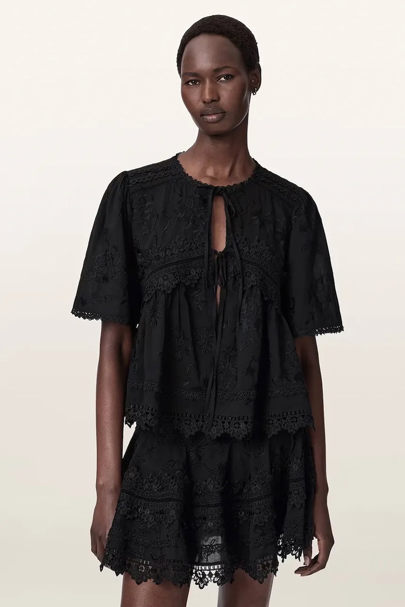 AllSaints bluză pentru femei din bumbac LILLITH