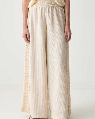 ViCOLO pantaloni wide leg pentru femei din bumbac