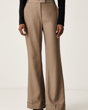 BOSS pantaloni straight pentru femei cu vâscoză Talia5