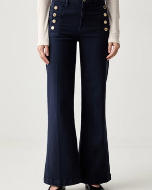 ViCOLO blugi wide leg pentru femei