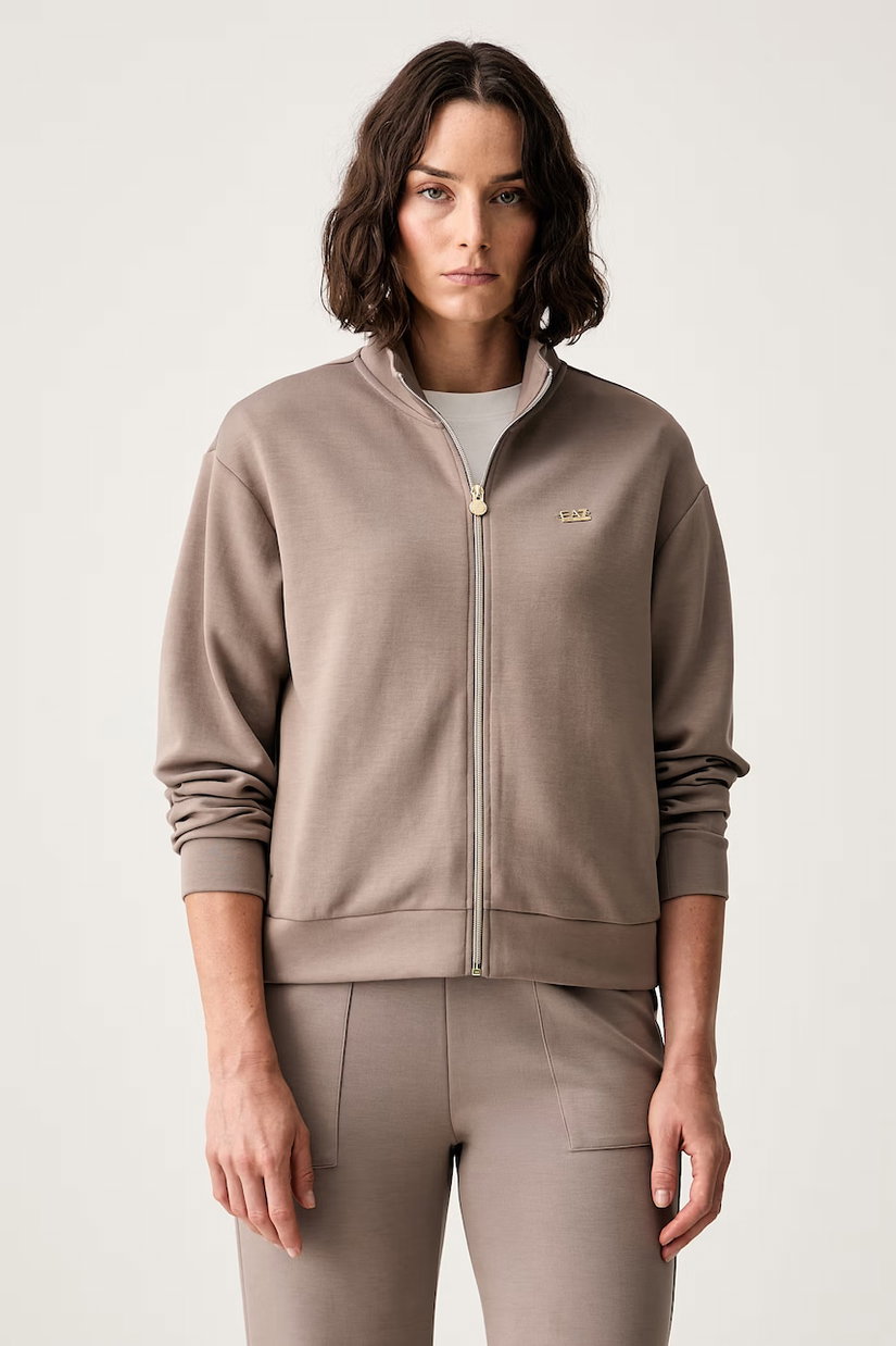 EA7 Emporio Armani hanorac cu fermoar pentru femei cu modal