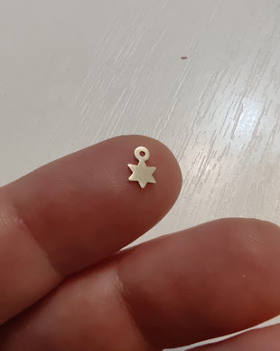 Terminatie din argint pentru lantisoare, steluta cu sase colturi 5mm