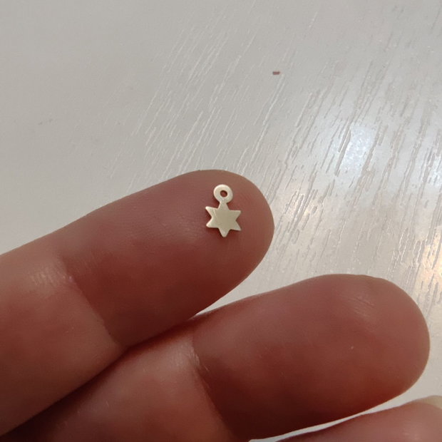 Terminatie din argint pentru lantisoare, steluta cu sase colturi 5mm