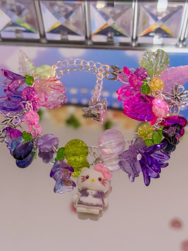 Brățară Handmade Inspirată de Hello Kitty Lavender Garden