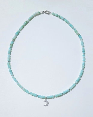 Colier argint 925 cu opal peruvian albastru si hematit