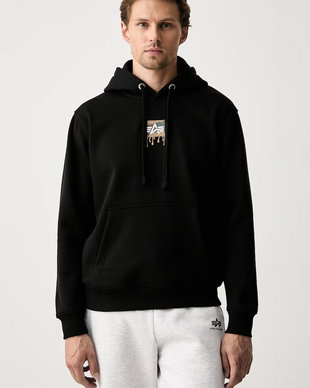 Alpha Industries hanorac cu glugă pentru bărbați cu bumbac Dripping Camo Print