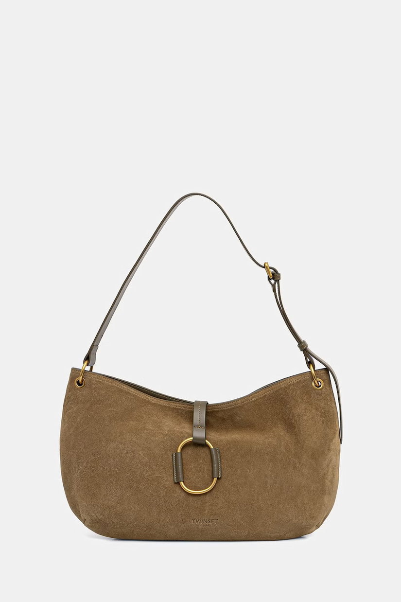 Twinset hobo bag pentru femei din piele întoarsă