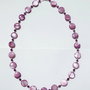 Colier argint 925 cu sidef violet, rubin si hematit