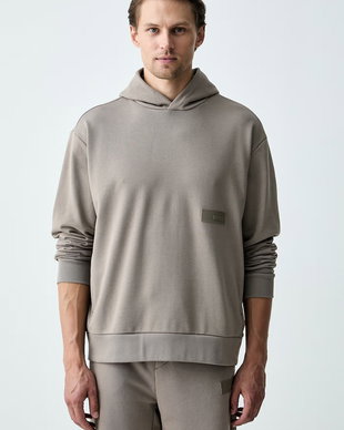 BOSS Green hanorac cu glugă pentru bărbați cu bumbac SW_Hoodie