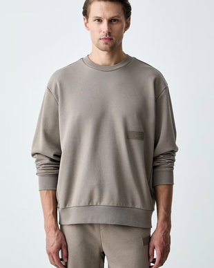 BOSS Green hanorac pentru bărbați, cu bumbac SW_Crewneck