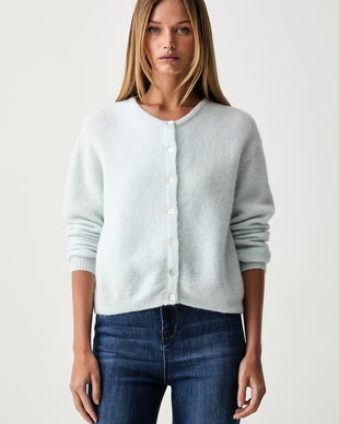 American Vintage cardigan pentru femei cu lână GILET ML COL ROND
