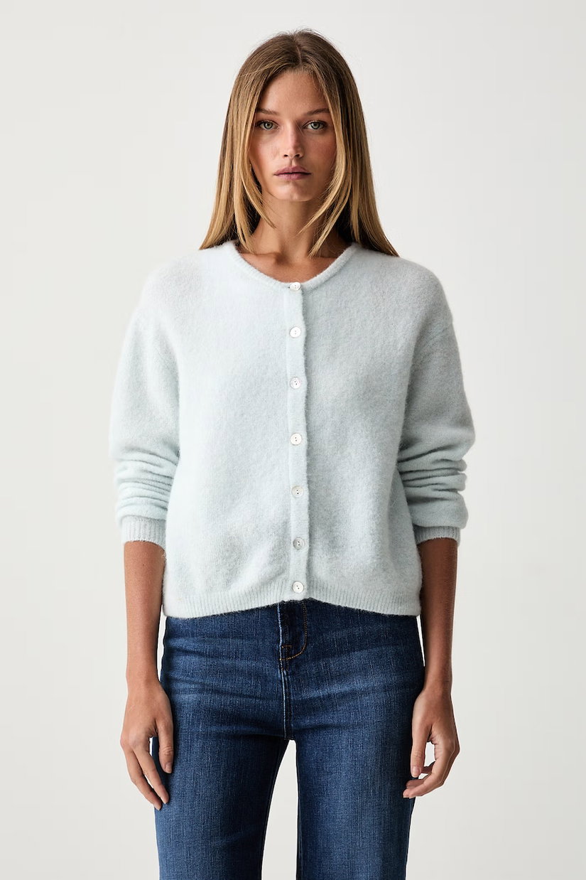 American Vintage cardigan pentru femei cu lână GILET ML COL ROND