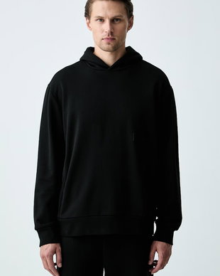 BOSS Green hanorac cu glugă bărbătesc din bumbac SW_Hoodie