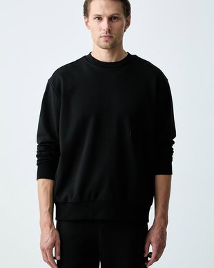 BOSS Green hanorac pentru bărbați, cu bumbac SW_Crewneck