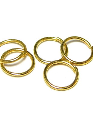 Zale metalice simple, aurii, 6x0.7 mm