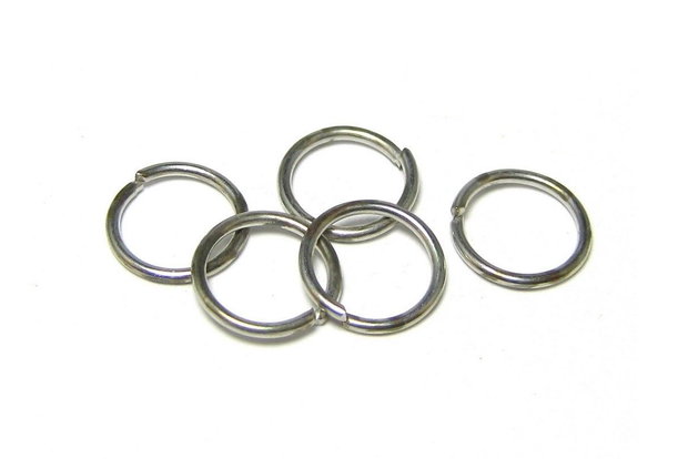 Zale metalice simple, platina, 6x0.7 mm