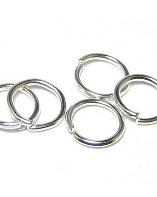 Zale metalice simple, argintii, 8x0.7 mm
