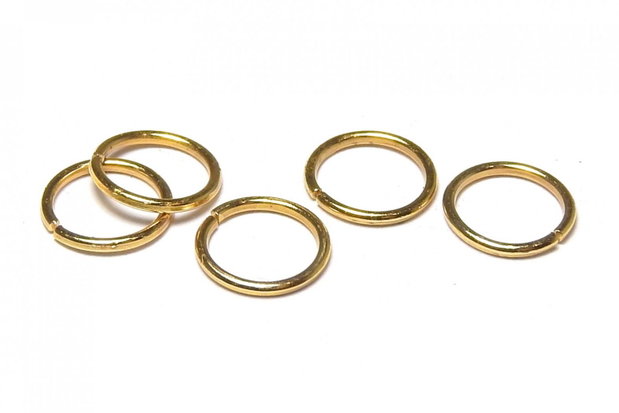 Zale metalice simple, auriu antichizat, 7x0.7 mm