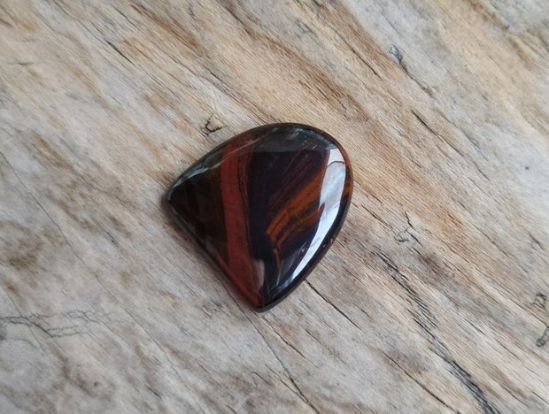 Cabochon pirita in jasp rosu, 23x20x4.5 mm